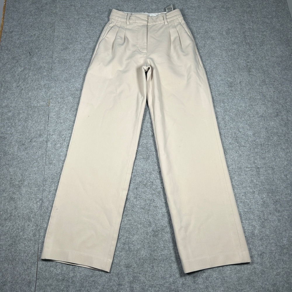 Aritzia Wilfred Pant Women 00 Beige The Effortless Wide Leg High Rise Pleated